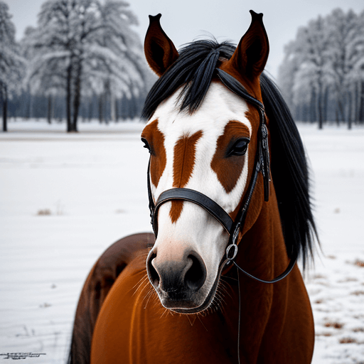лошадь зимой